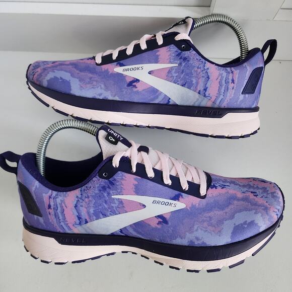 BROOKS Revel 4 Together Unity Purple Tie Dye Running Shoes Sneakers Women Size 8 - Picture 7 of 11